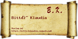 Bittó Klaudia névjegykártya
